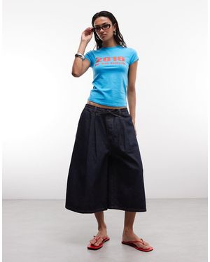 Collusion Pull On Longline Jorts - Blue