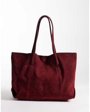 Barneys Originals Real Suede Tote Bag - Red
