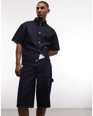 Sixth June Chemise d'ensemble baggy en jean à rayures - Bleu