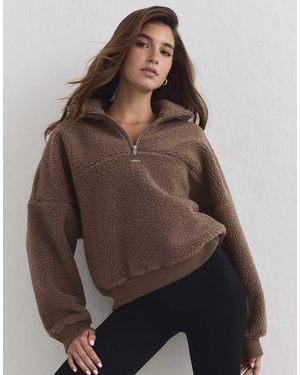 Aim'n Sudadera De Forro Polar Con Media Cremallera En-Marrón