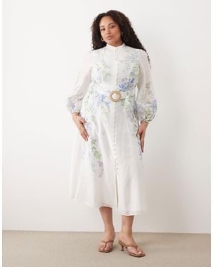 Forever New – durchgeknöpftes midikleid - Weiß