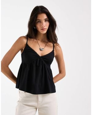 ASOS Trim Detail Babydoll Cami - Black
