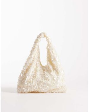 New Look Sequin Grab Bag - Natural