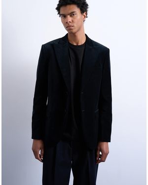 TOPMAN Velvet Blazer - Black