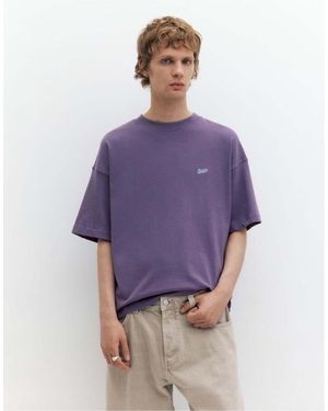 Pull&Bear Stwd Logo Boxy Oversized T-shirt - Purple