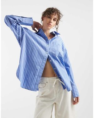Gap Relaxed Fit Poplin Shirt - Blue