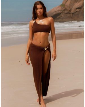 Moda Minx X Agnes Pimentel Maxi Scrunch Maxi Beach Skirt - Brown