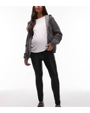 Topshop Maternity Skinny Faux Leather Trousers - Black