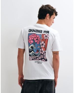 Only & Sons Relaxed T-shirt With Okinaway Print - White