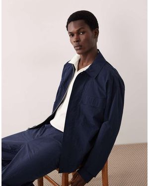 ASOS COLLECTIVE Cotton Nylon Blend Shacket - Blue
