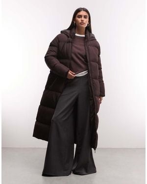 French Connection Hooded Puffer Jacket - Brown