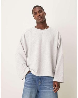 ASOS Boxy Extreme Oversized Sweatshirt With Panelling - White