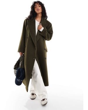 Stradivarius Str Super Oversized Overcoat - White