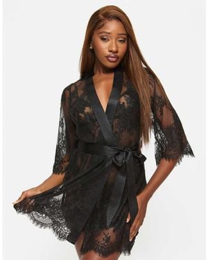 Ann Summers Availing All Over Lace Robe - Black