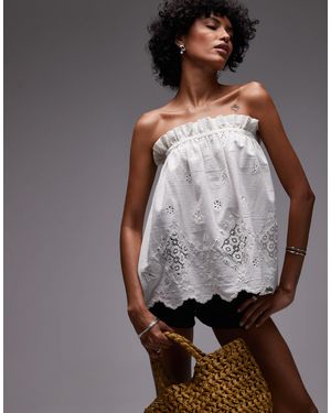 TOPSHOP Co-ord Cutwork Bandeau - Grey