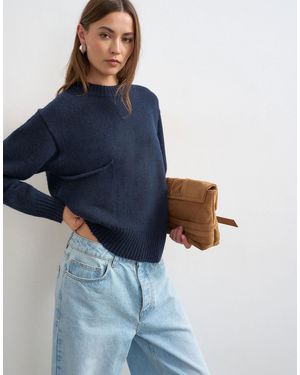 TOPSHOP Strickpullover mit tasche - Blau