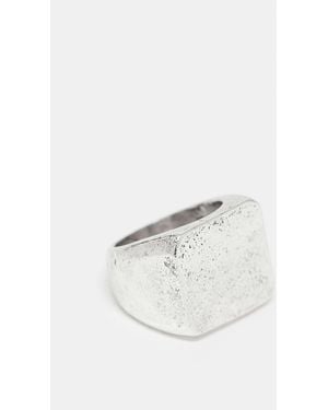 ASOS Chunky Signet Ring With Squared-off Design - White