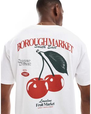 Jack & Jones Oversized T-shirt With Borough Market Back Print - Red