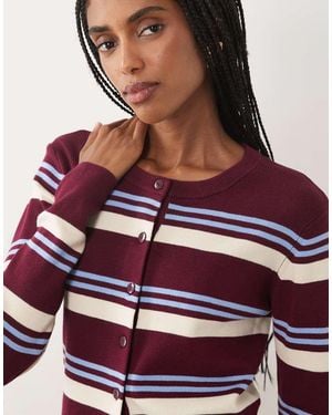 Jdy Cardigan Lavorato A Maglia A Righe Bordeaux - Viola