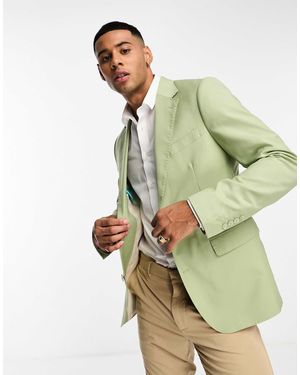 Gianni Feraud Skinny Fit Sage Notch Lapel Suit Jacket - Green