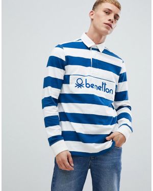 Benetton Long Sleeved Polo Shirt - Blue