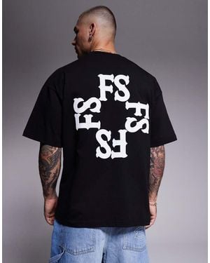 Faded Store Monogram Back Print T-Shirt - Grey