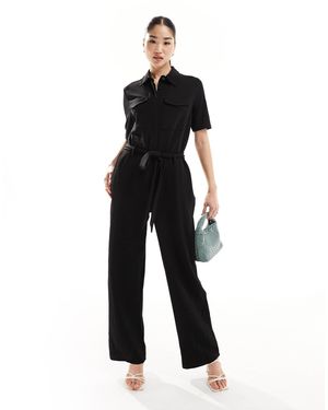 Jdy Short Sleeve Pocket Jumpsuit - Black