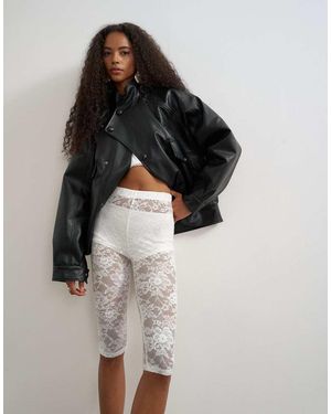 TOPSHOP Leggings Capri - Bianco