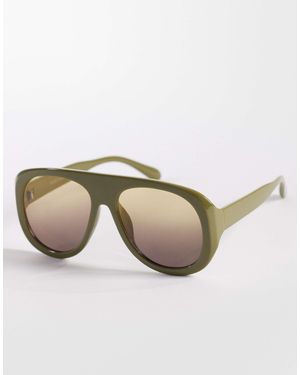 Kaiia – exklusiv – klobige pilotensonnenbrille mit - Natur