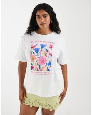 ONLY Oversized T-Shirt With Location Vase Graphic - White