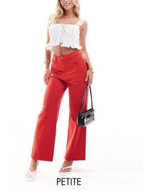 Never Fully Dressed Petite Scallop Pocket Detail Jeans - Red