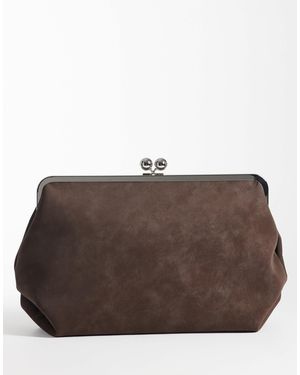ASOS – samtige oversize-clutch - Braun