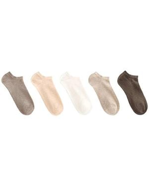 Oysho 5 Pairs Of Cotton Blend Trainer Socks - White