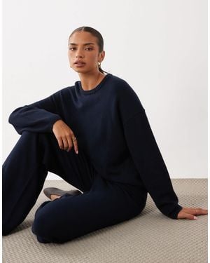 Gina Tricot Co-ord-strick-loungewear-pullover - Blau