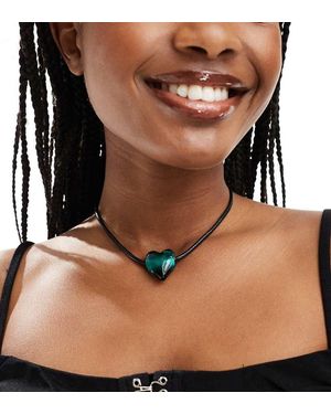 8 Other Reasons Cord Necklace With Jade Heart - Brown