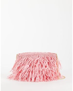 ASOS – clutch aus bast mit quaste - Pink