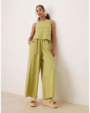 ASOS Double Layer Jumpsuit With Open Back - Green