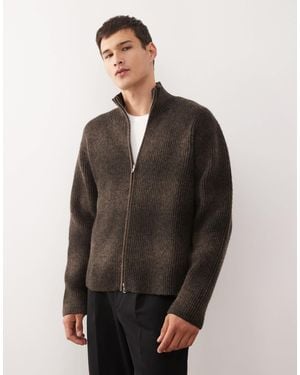 Weekday Wool Blend Zip Cardigan - Grey