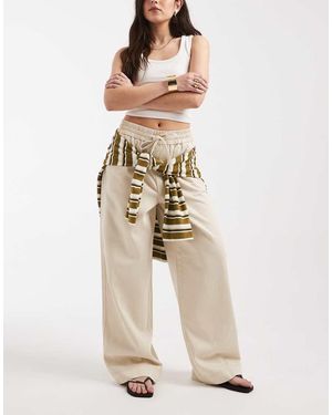 ONLY High Waist Pull On Trouser - Natural