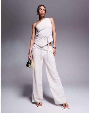 Kaiia Exclusive Linen Look Wide Leg Trouser Co-ord - Purple