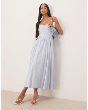 Bardot Lola Corset Stripe Midi Dress - Multicolor