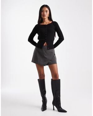 ONLY Mid Waist Wrap Skort - Black