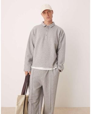 ASOS Co-Ord Oversized Polo Sweatshirt - Natural