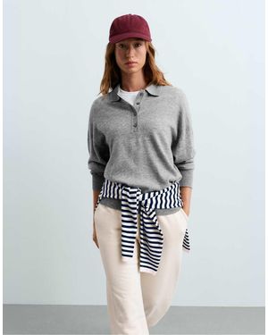Oysho Polo Knit 100% Wool - Grey