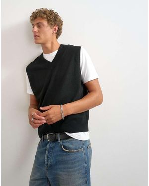 TOPMAN Classic Fit Fine Knit Tank - Black