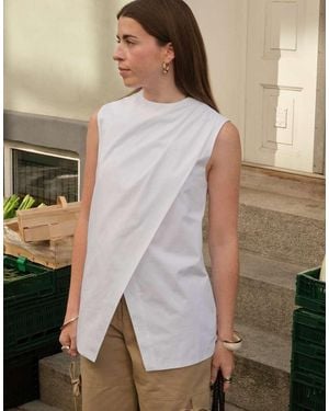 NA-KD X Charlotte Olivia Cotton Overlapped Detail Top - Green