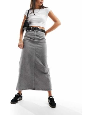 Vero Moda Denim Maxi Skirt - Gray