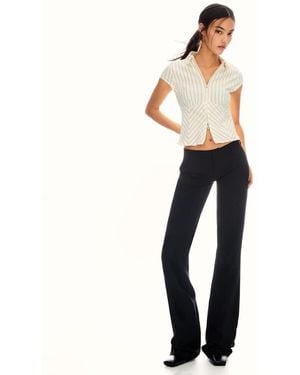 Bershka Bootcut Broek Met Lage Taille - Blauw