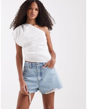 ASOS Denim A Line Short - White