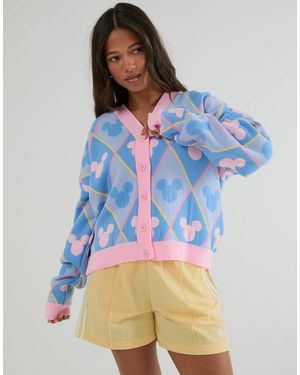 Skinnydip London Disney Mickey Mouse Repeat Knitted Cardigan - Blue